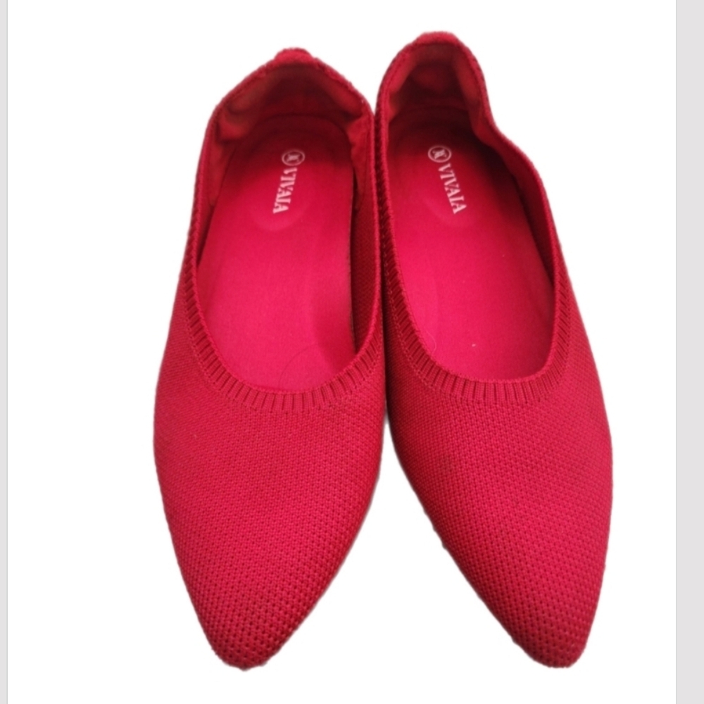 Vivaia Red Pointy Toe Flats